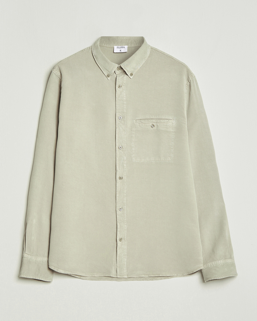 Mies | Kauluspaidat | Filippa K | Zachary Lyocell Shirt Light Sage
