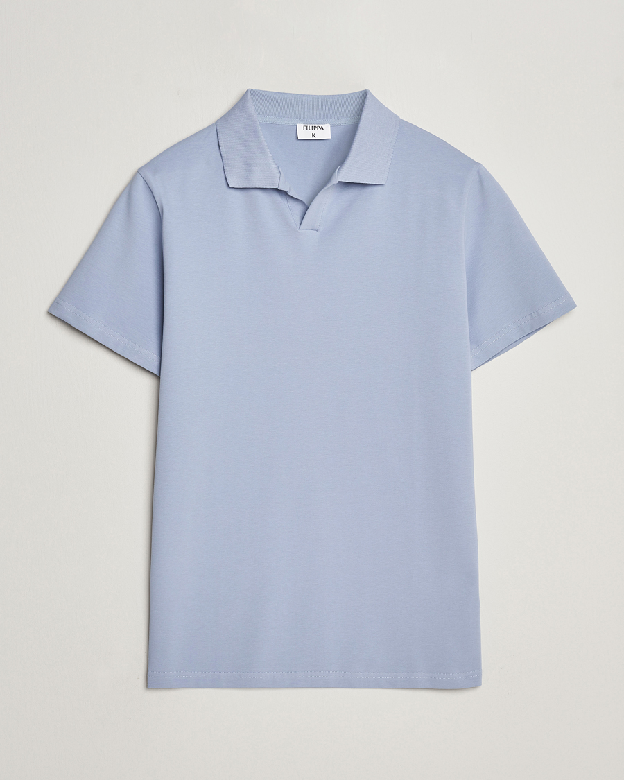 Mies | Pikeet | Filippa K | Soft Lycra Polo T-Shirt Faded Blue