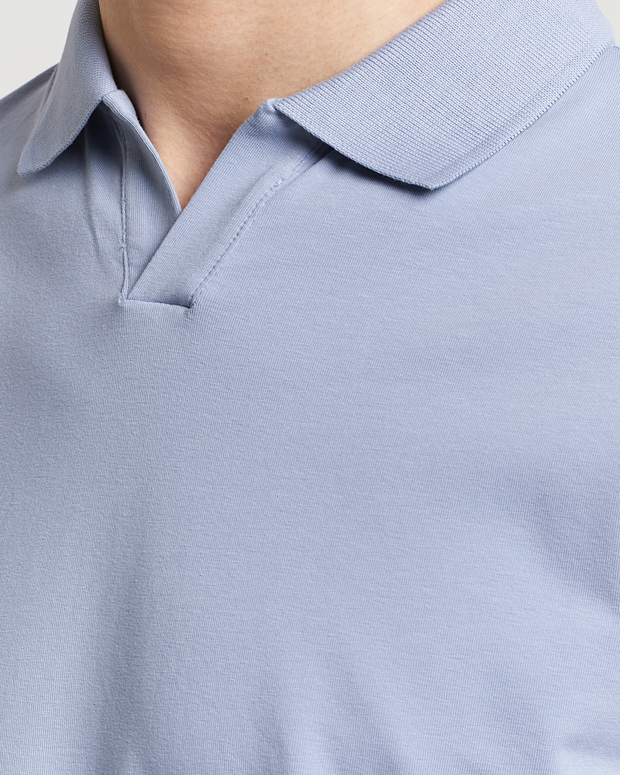 Mies | Pikeet | Filippa K | Soft Lycra Polo T-Shirt Faded Blue