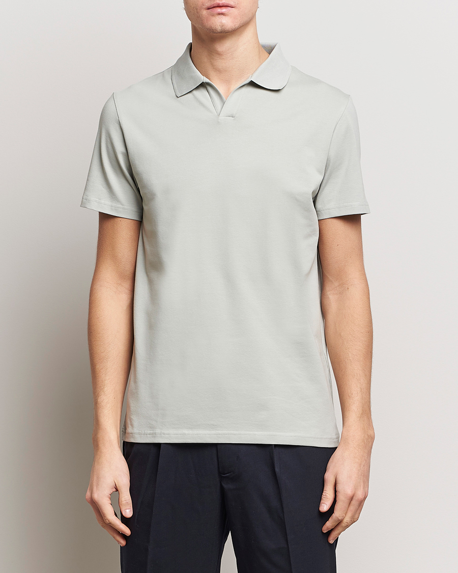 Mies |  | Filippa K | Soft Lycra Polo T-Shirt Green Grey