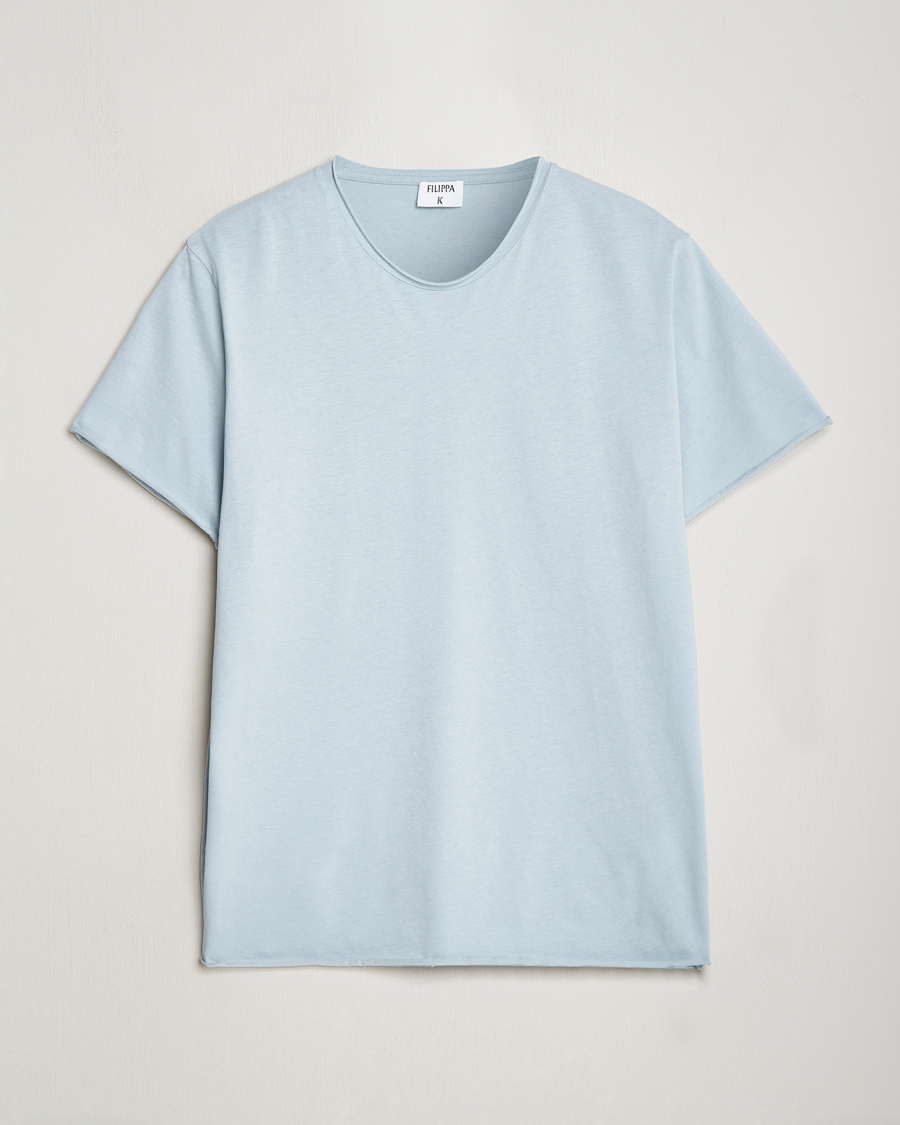 Mies | T-paidat | Filippa K | Roll Neck Crew Neck T-Shirt Dove Blue
