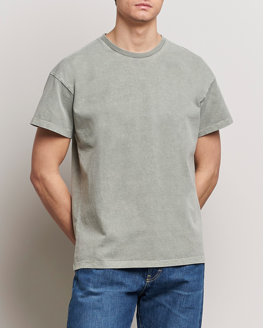 Herr | Jeanerica | Jeanerica | Marcel Heavy Crew Neck T-Shirt Washed Olive Green