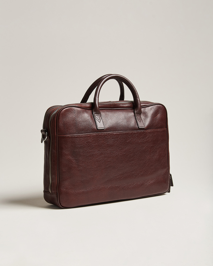 Mies | Laukut | Loake Shoemakers | Westminster Grain Leather Briefcase Dark Brown
