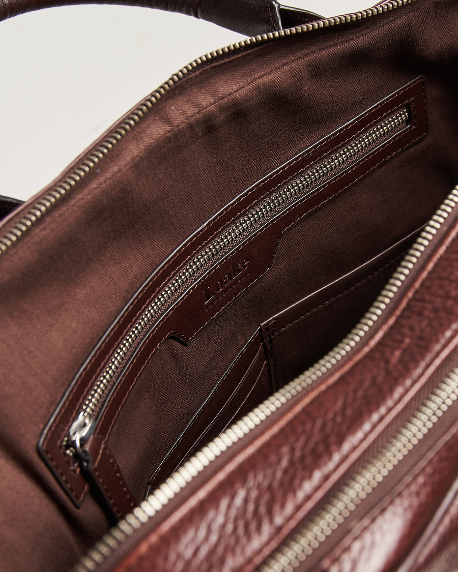 Mies | Laukut | Loake Shoemakers | Westminster Grain Leather Briefcase Dark Brown