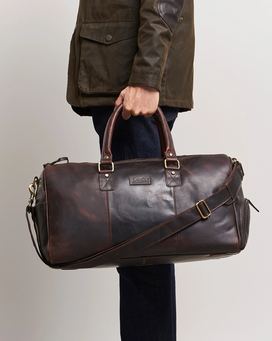 Mies | Asusteet | Loake 1880 | Devon Leather Travel Bag Dark Brown