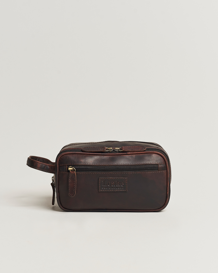 Mies | Best of British | Loake 1880 | Dartmouth Leather Washbag Dark Brown