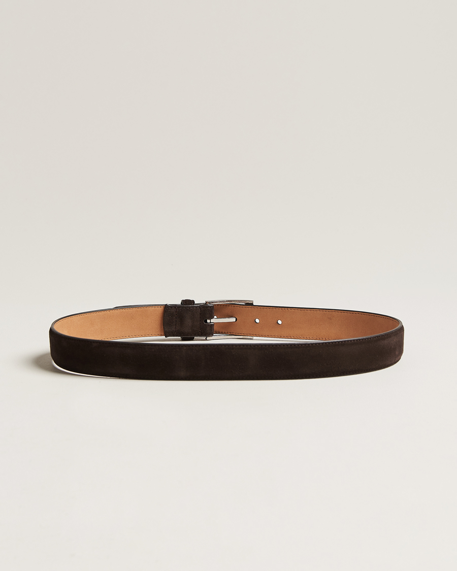 Mies | Vyöt | Loake Shoemakers | William Suede Belt Dark Brown