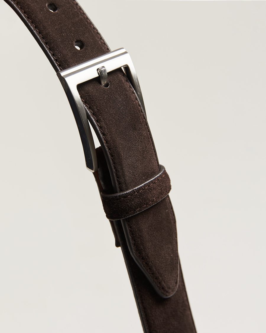 Mies | Vyöt | Loake Shoemakers | William Suede Belt Dark Brown