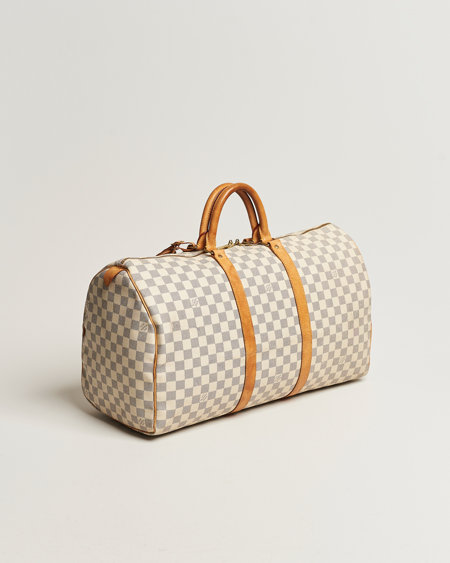 Mies | Louis Vuitton Pre-Owned Keepall 50 Bag Damier Azur | Louis Vuitton Pre-Owned | Keepall 50 Bag Damier Azur
