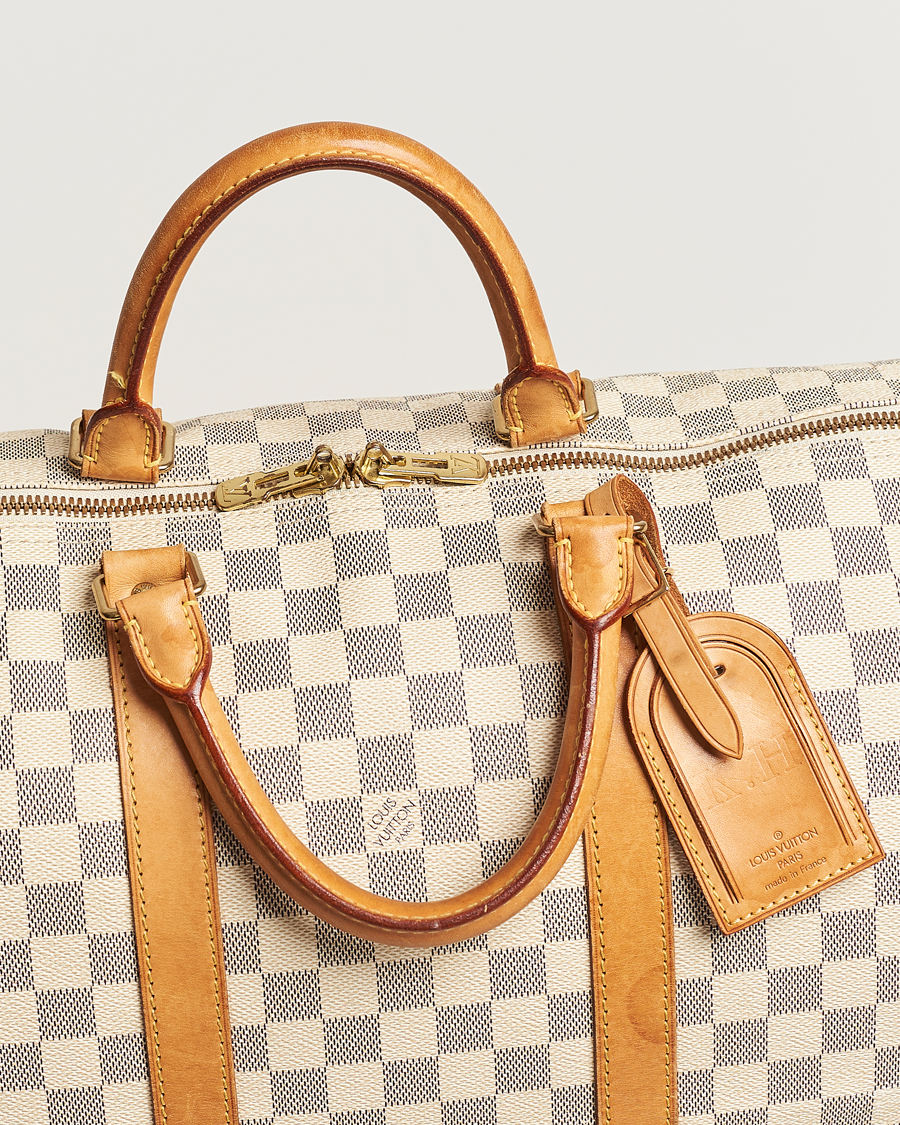Mies | Louis Vuitton Pre-Owned Keepall 50 Bag Damier Azur | Louis Vuitton Pre-Owned | Keepall 50 Bag Damier Azur