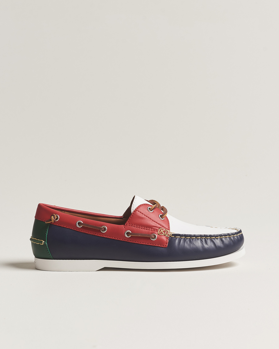 Mies | Polo Ralph Lauren Merton Leather Boat Shoe Red/White/Blue | Polo Ralph Lauren | Merton Leather Boat Shoe Red/White/Blue