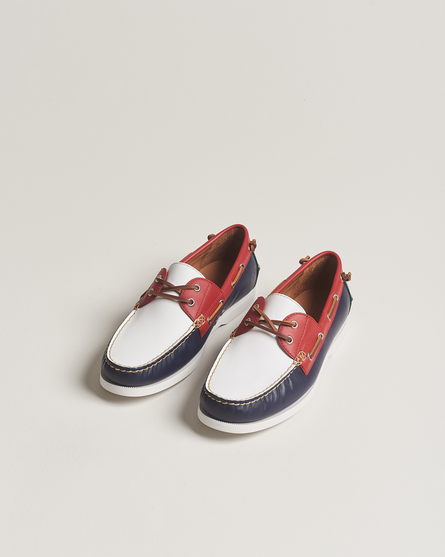 Mies |  | Polo Ralph Lauren | Merton Leather Boat Shoe Red/White/Blue