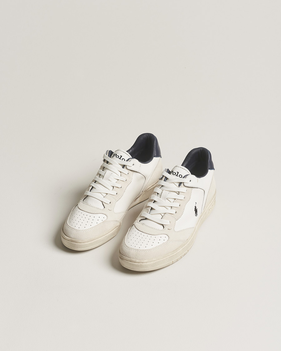Herre |  | Polo Ralph Lauren | Court Luxury Leather/Suede Sneaker White