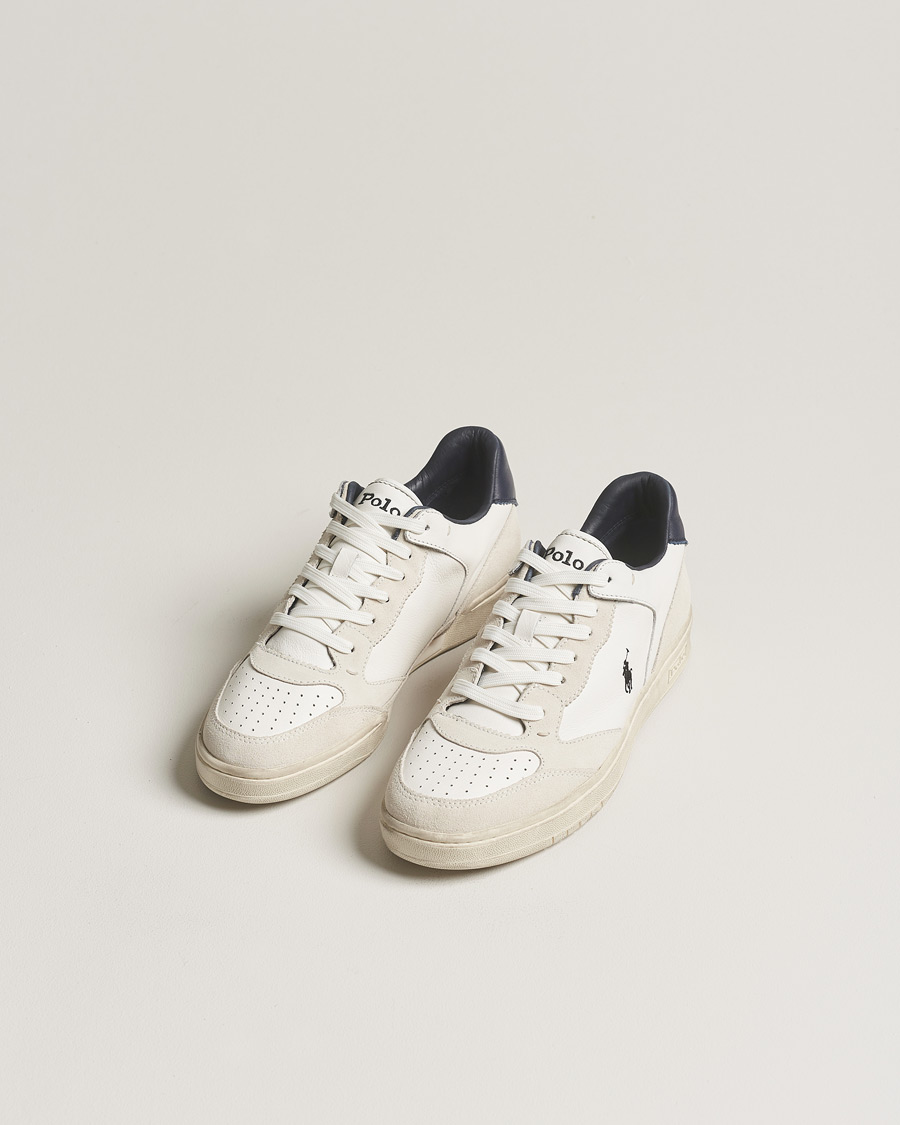 Mies | Polo Ralph Lauren Court Luxury Leather/Suede Sneaker White | Polo Ralph Lauren | Court Luxury Leather/Suede Sneaker White
