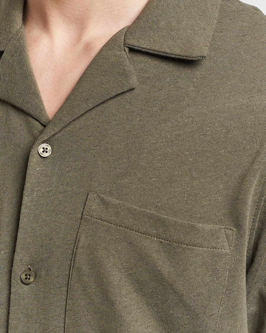 Mies | Kauluspaidat | Samsøe Samsøe | Samartin Cotton/Linen Short Sleeve Shirt Dusty Olive