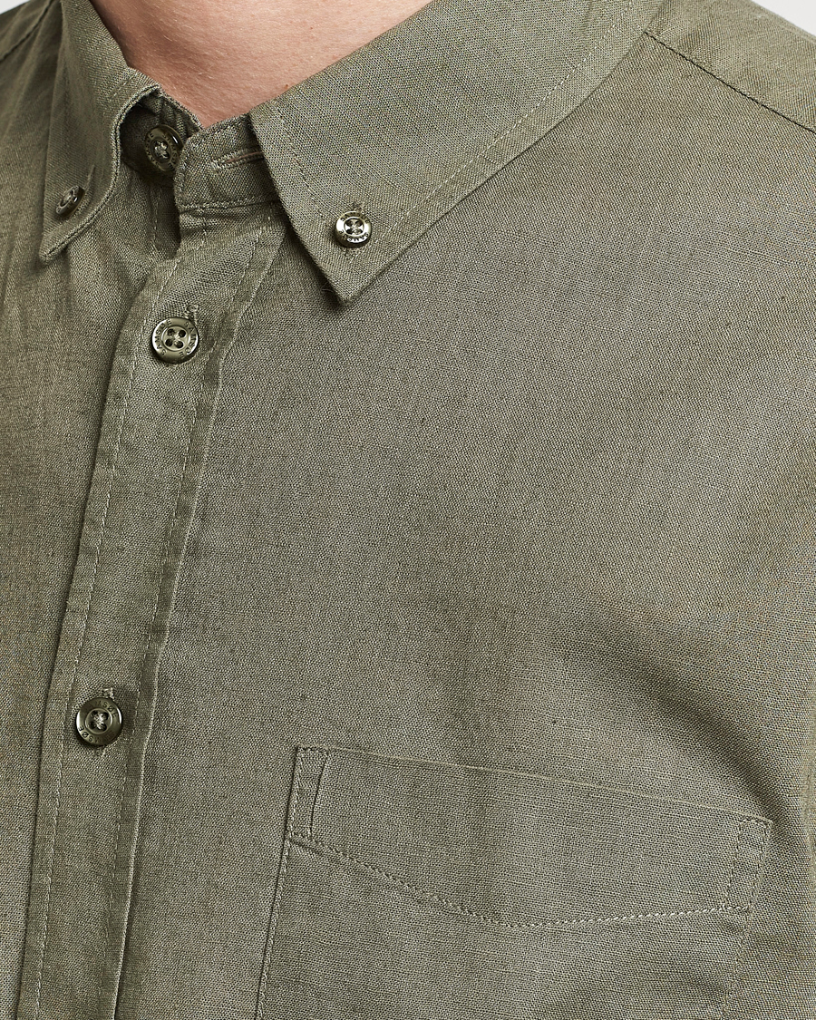 Mies | Kauluspaidat | Samsøe Samsøe | Liam Linen/Cotton Shirt Dusty Olive
