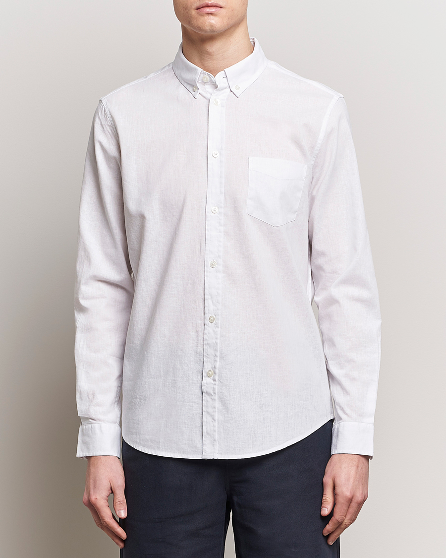 Mies |  | Samsøe Samsøe | Liam Linen/Cotton Shirt White