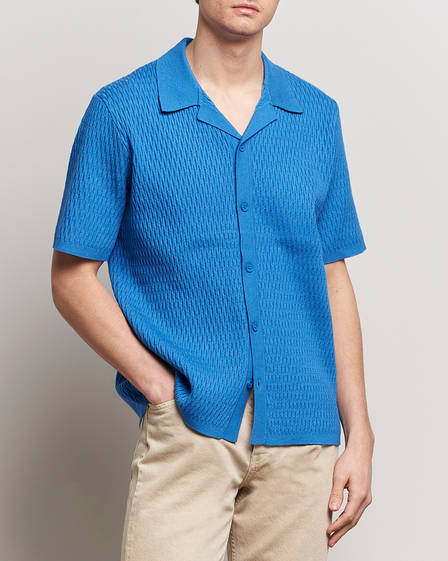 Mies |  | Samsøe Samsøe | Sagabin Resort Collar Short Sleeve Shirt Super Sonic