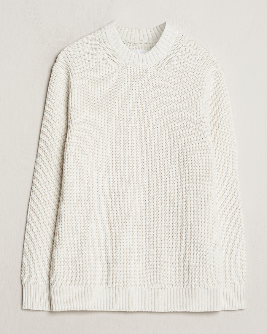Mies | Puserot | Samsøe Samsøe | Samarius Cotton/Linen Knitted Sweater Clear Cream