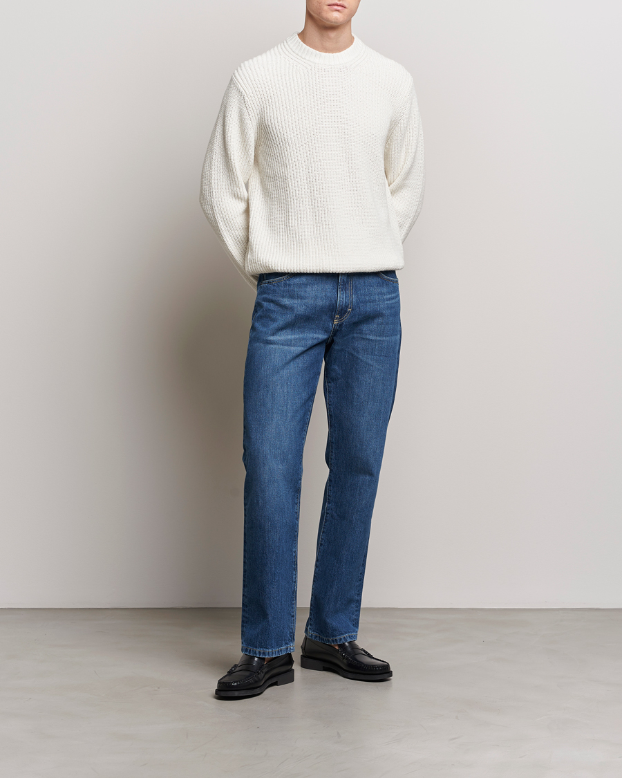 Mies | Puserot | Samsøe Samsøe | Samarius Cotton/Linen Knitted Sweater Clear Cream
