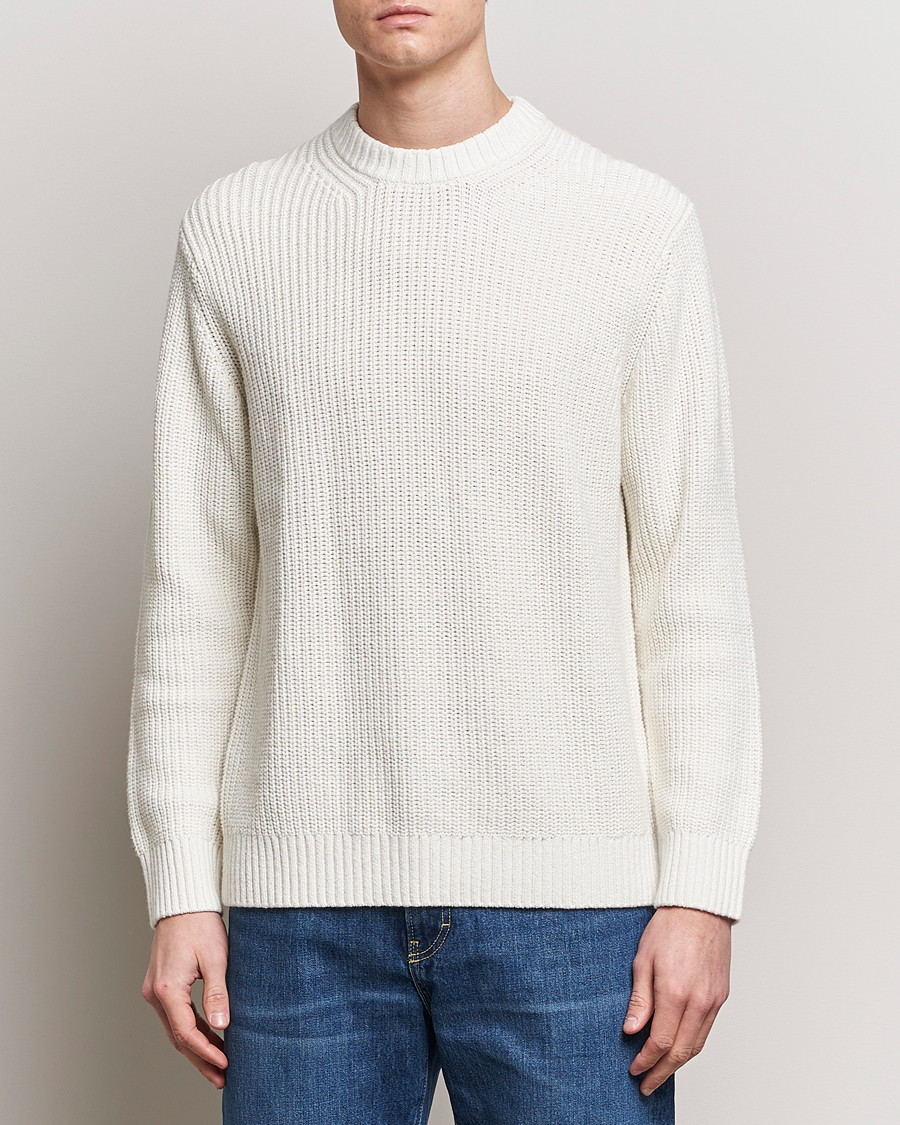 Mies | Neuleet | Samsøe Samsøe | Samarius Cotton/Linen Knitted Sweater Clear Cream