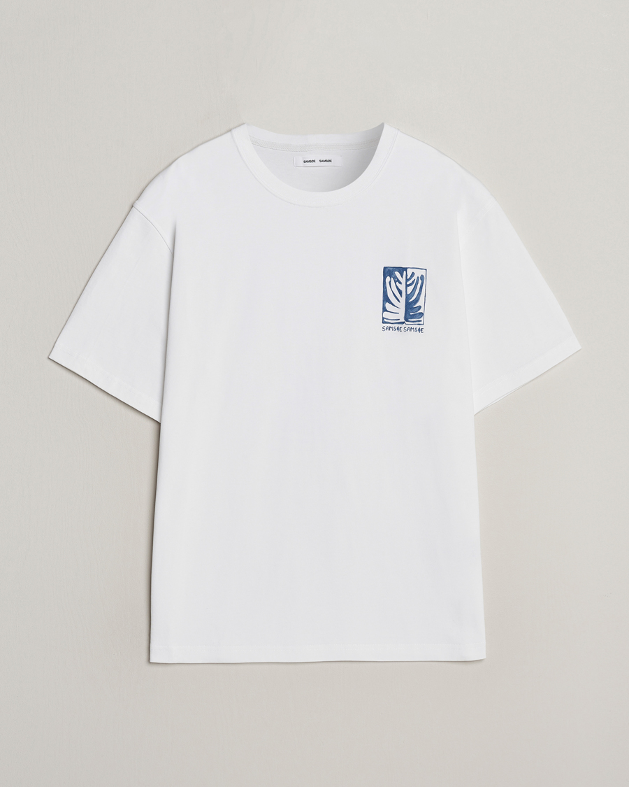Mies | T-paidat | Samsøe Samsøe | Sawind Printed Crew Neck T-Shirt White