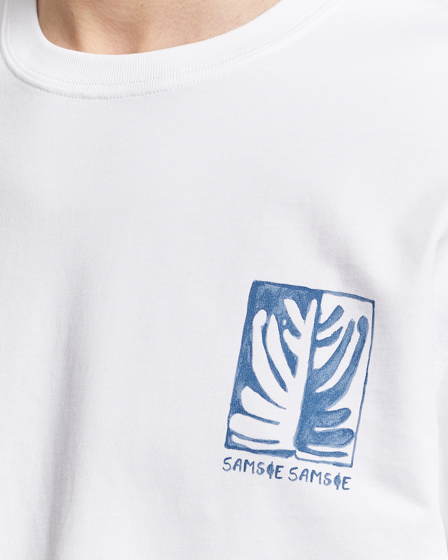 Mies | T-paidat | Samsøe Samsøe | Sawind Printed Crew Neck T-Shirt White