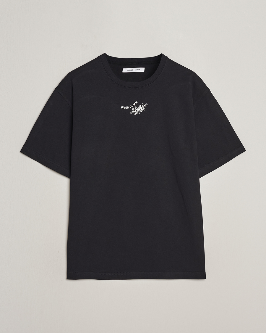Mies | T-paidat | Samsøe Samsøe | Sawind Printed Crew Neck T-Shirt Black