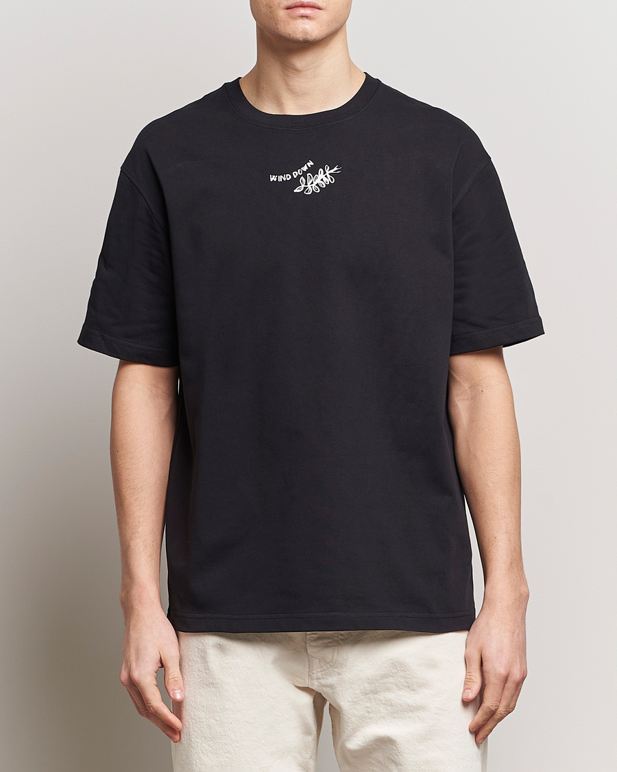Herr | T-Shirts | Samsøe Samsøe | Sawind Printed Crew Neck T-Shirt Black