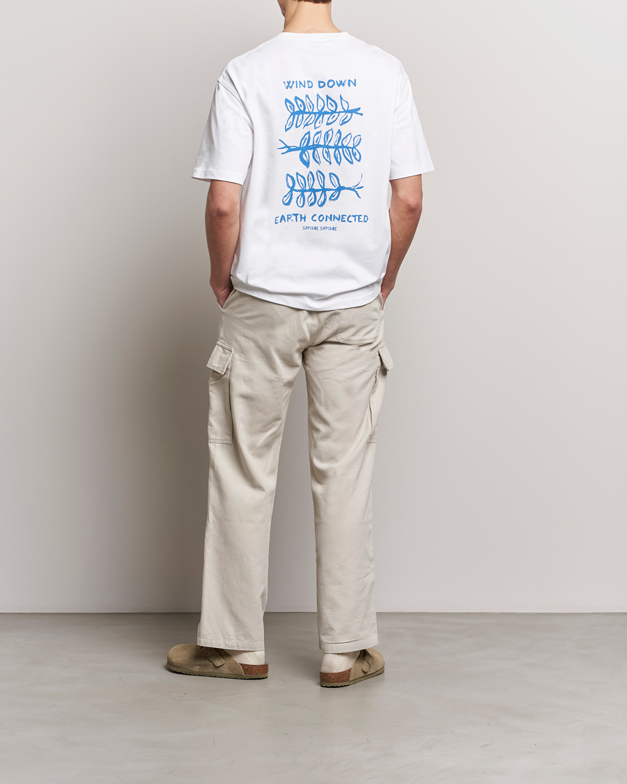Mies | T-paidat | Samsøe Samsøe | Sawind Printed Crew Neck T-Shirt White