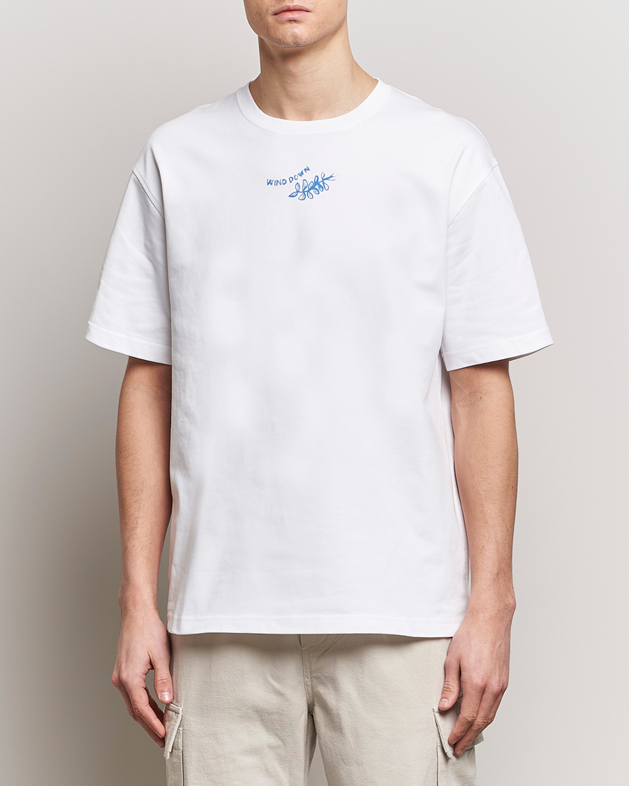 Mies | Uutuudet | Samsøe Samsøe | Sawind Printed Crew Neck T-Shirt White