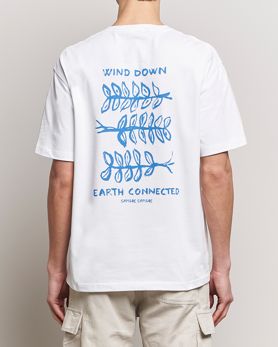 Mies | T-paidat | Samsøe Samsøe | Sawind Printed Crew Neck T-Shirt White