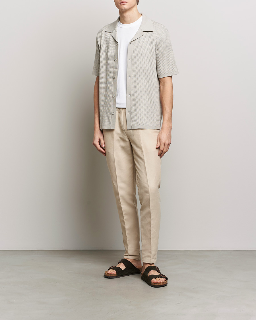 Mies | Housut | Samsøe Samsøe | Smithy Linen/Cotton Drawstring Trousers Oatmeal