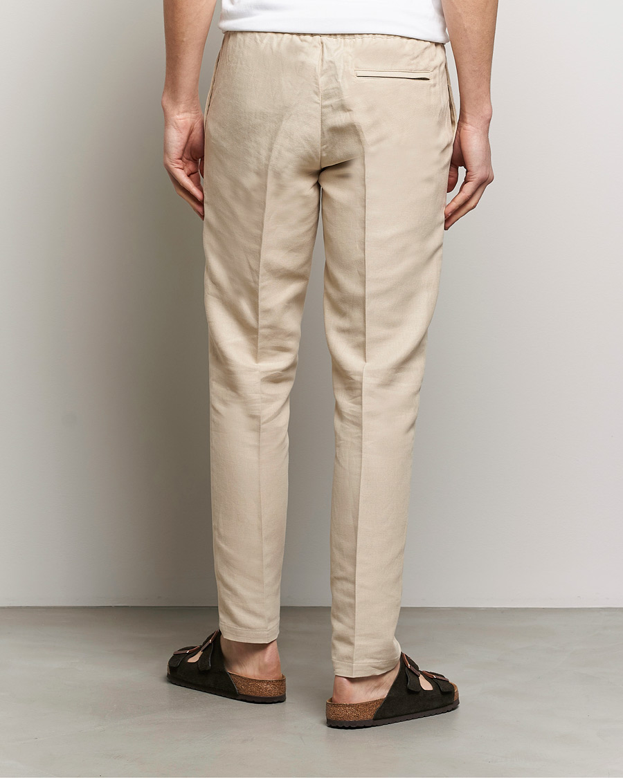 Mies | Housut | Samsøe Samsøe | Smithy Linen/Cotton Drawstring Trousers Oatmeal