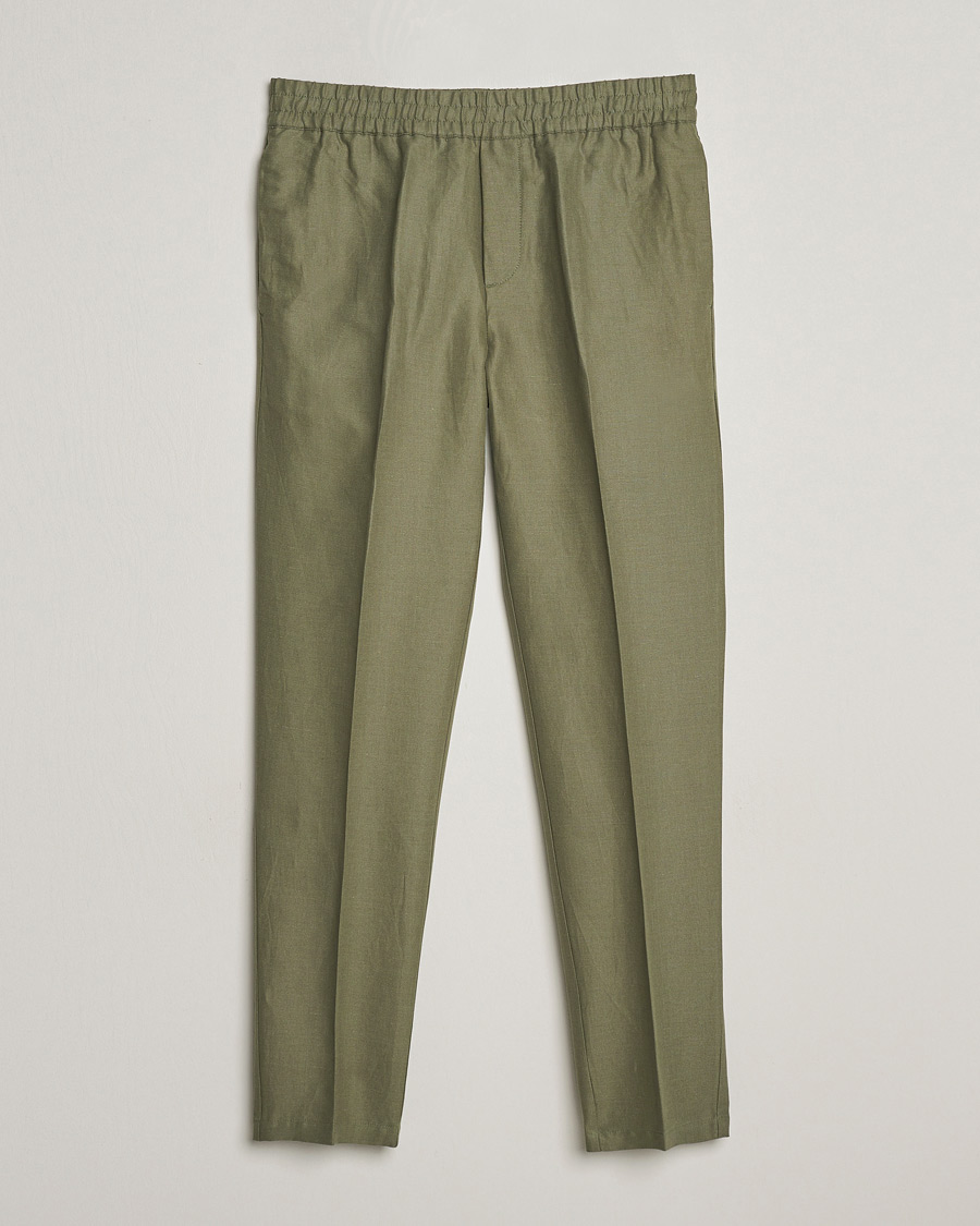 Mies | Housut | Samsøe Samsøe | Smithy Linen/Cotton Drawstring Trousers Dusty Olive