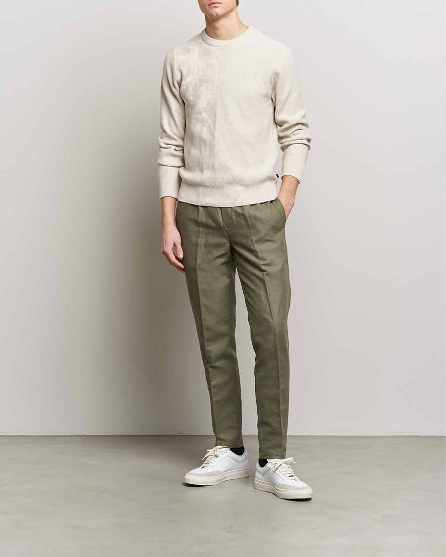Mies | Housut | Samsøe Samsøe | Smithy Linen/Cotton Drawstring Trousers Dusty Olive