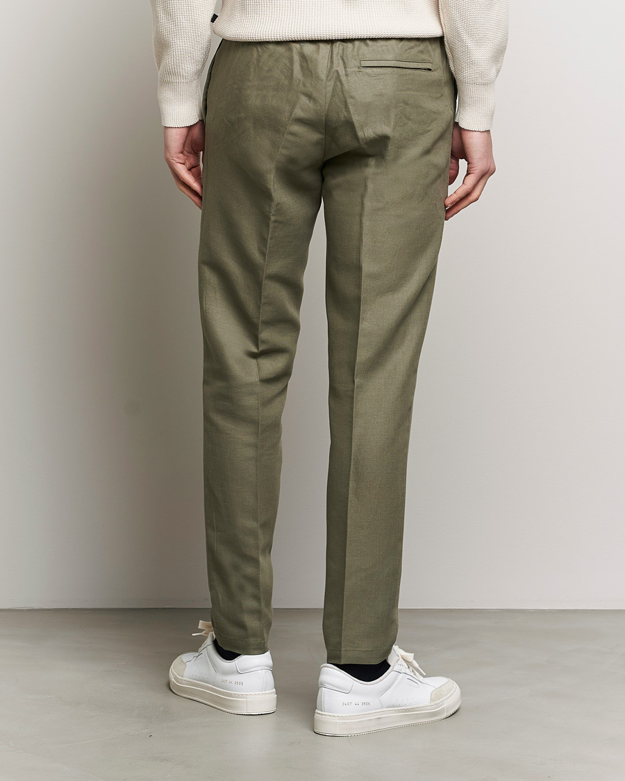 Mies | Housut | Samsøe Samsøe | Smithy Linen/Cotton Drawstring Trousers Dusty Olive