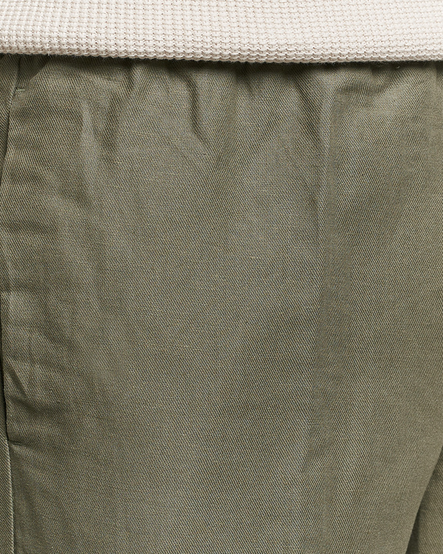 Mies | Housut | Samsøe Samsøe | Smithy Linen/Cotton Drawstring Trousers Dusty Olive