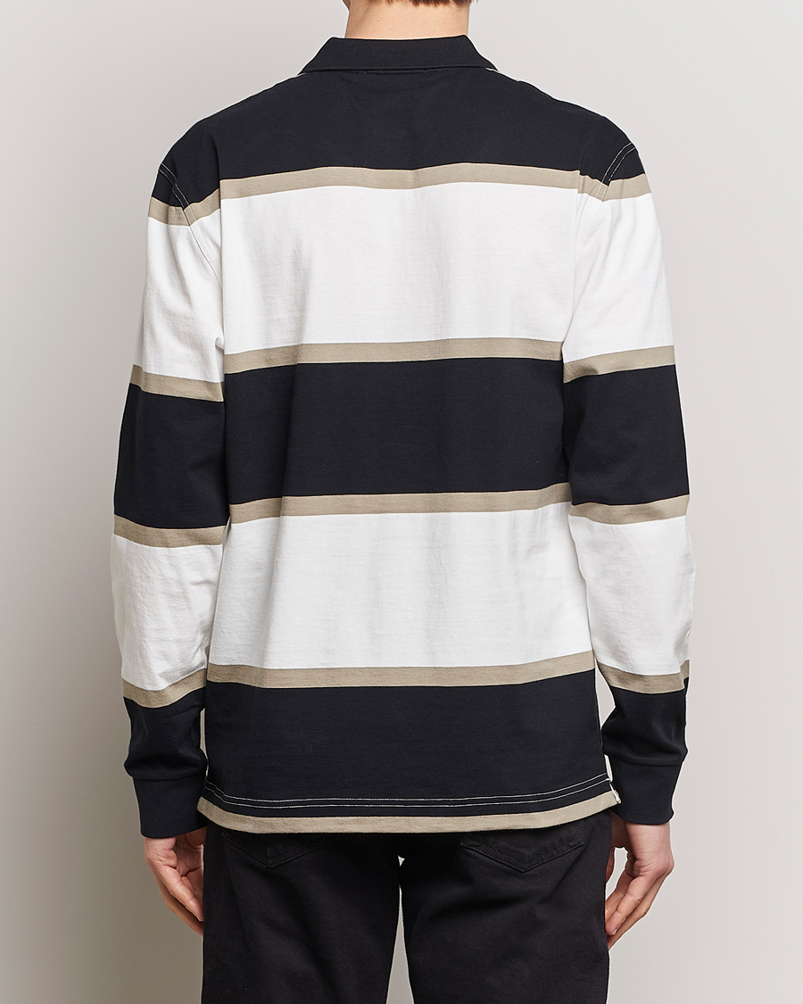 Mies | Puserot | Fred Perry | Relaxed Striped Rugby Shirt Snow White/Navy