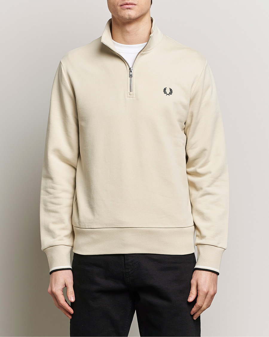 Mies | Puserot | Fred Perry | Half Zip Sweatshirt Oatmeal