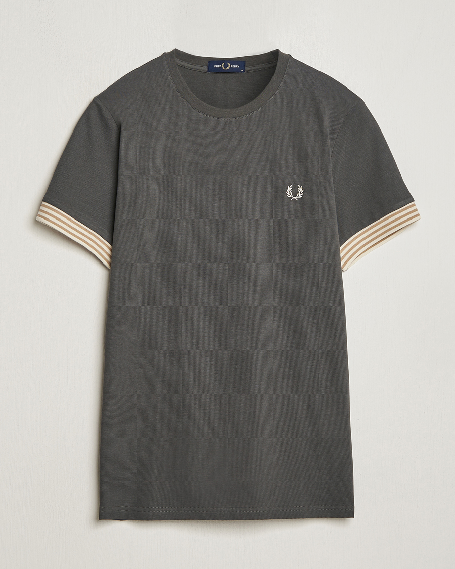 Mies | T-paidat | Fred Perry | Striped Cuff Crew Neck T-Shirt Field Green