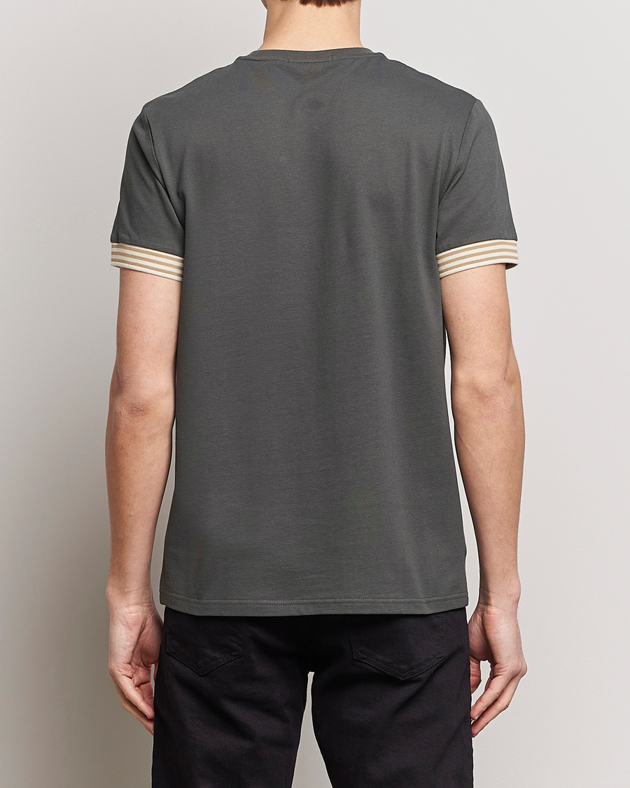 Mies | T-paidat | Fred Perry | Striped Cuff Crew Neck T-Shirt Field Green