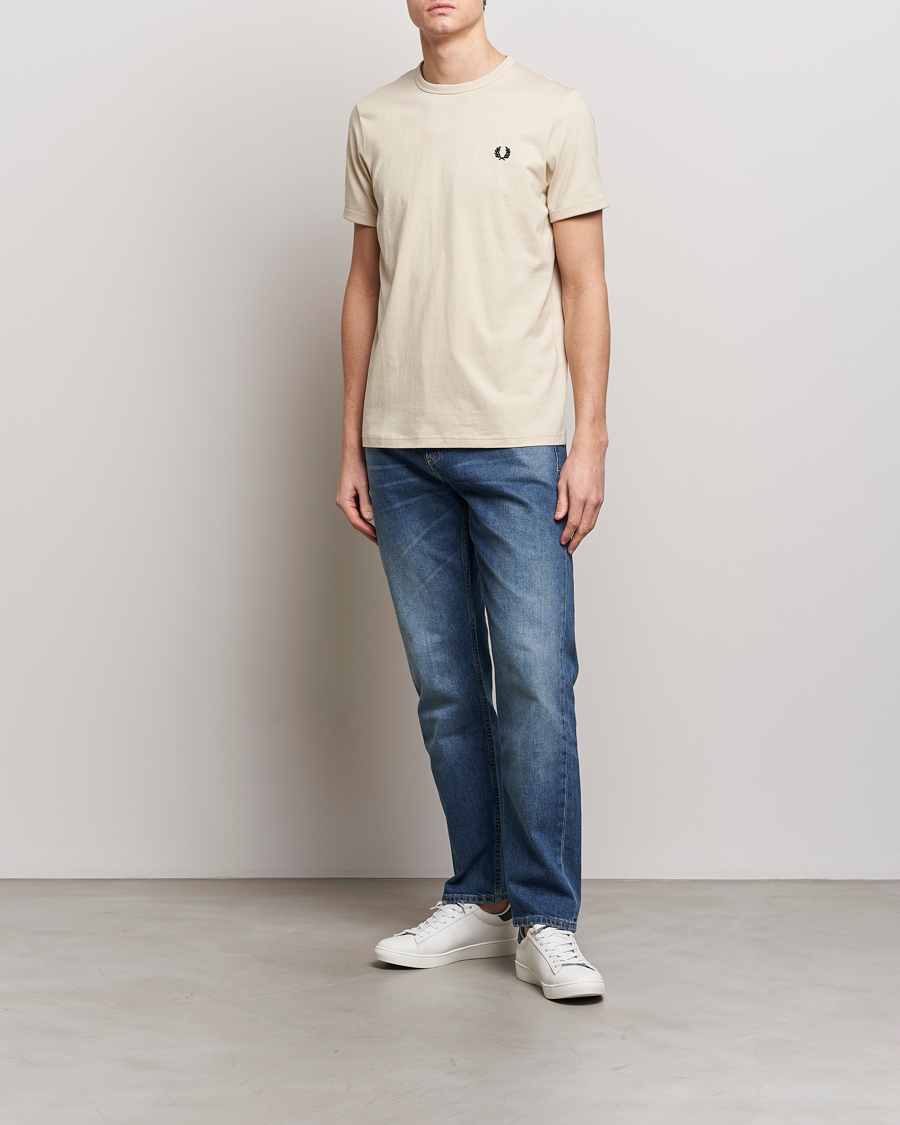 Mies | T-paidat | Fred Perry | Ringer T-Shirt Oatmeal