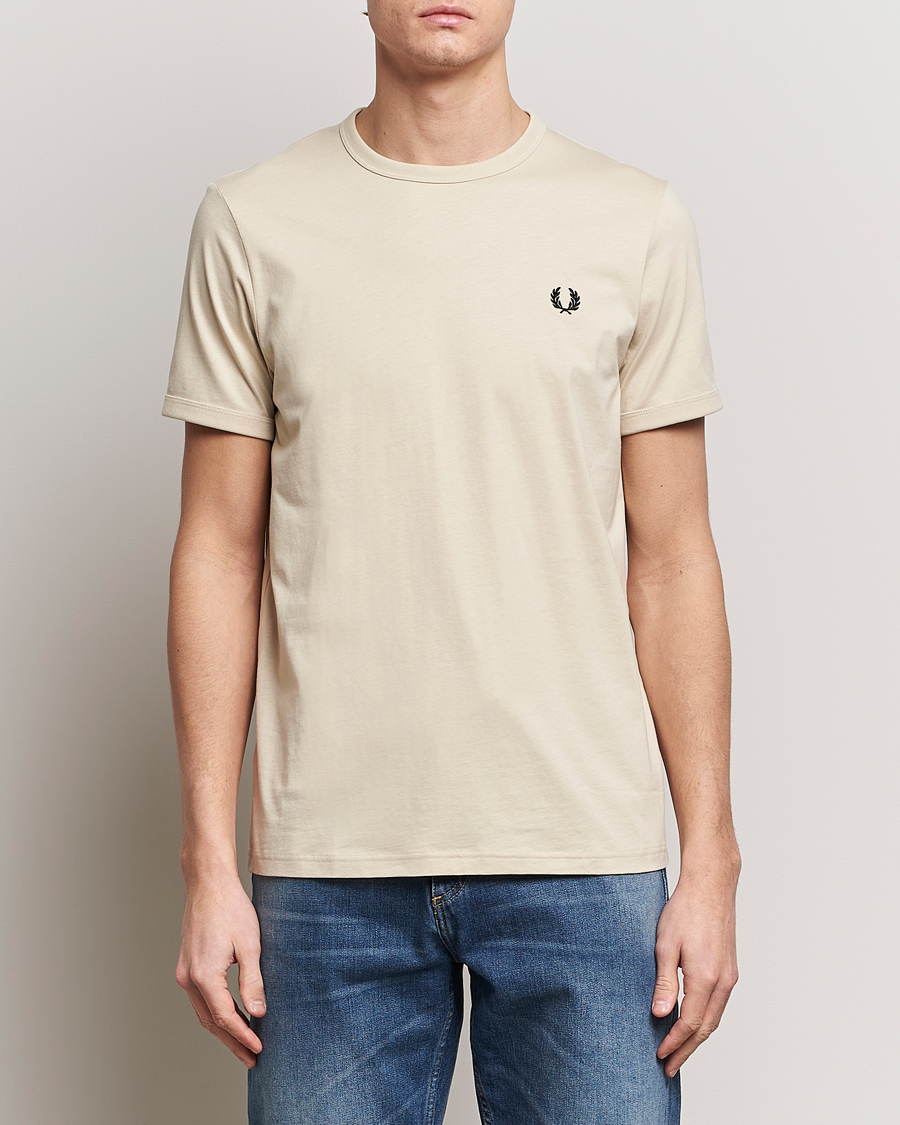 Mies | T-paidat | Fred Perry | Ringer T-Shirt Oatmeal