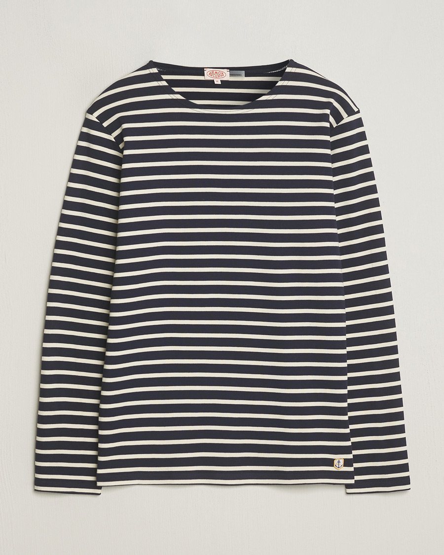 Mies | T-paidat | Armor-lux | Houat Héritage Stripe Long Sleeve T-Shirt Nature/Navy