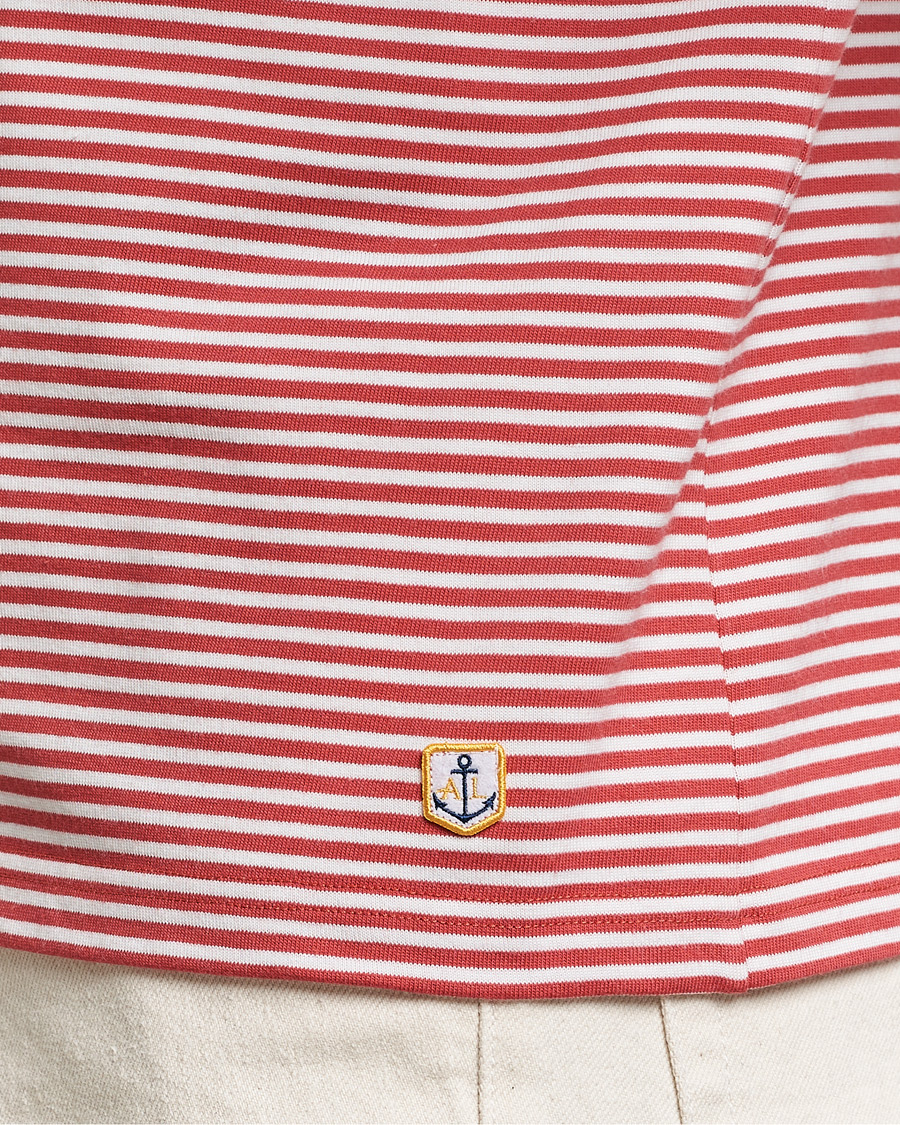 Mies | T-paidat | Armor-lux | Callac Héritage Stripe T-Shirt Cardinal/Milk