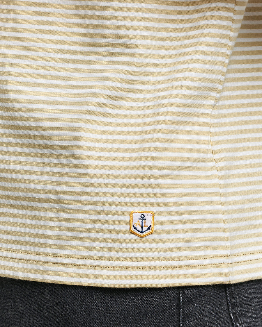 Mies | T-paidat | Armor-lux | Callac Héritage Stripe T-Shirt Pale Olive/Milk
