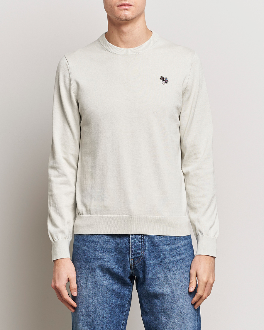 Mies | Puserot | PS Paul Smith | Zebra Cotton Knitted Sweater Washed Grey