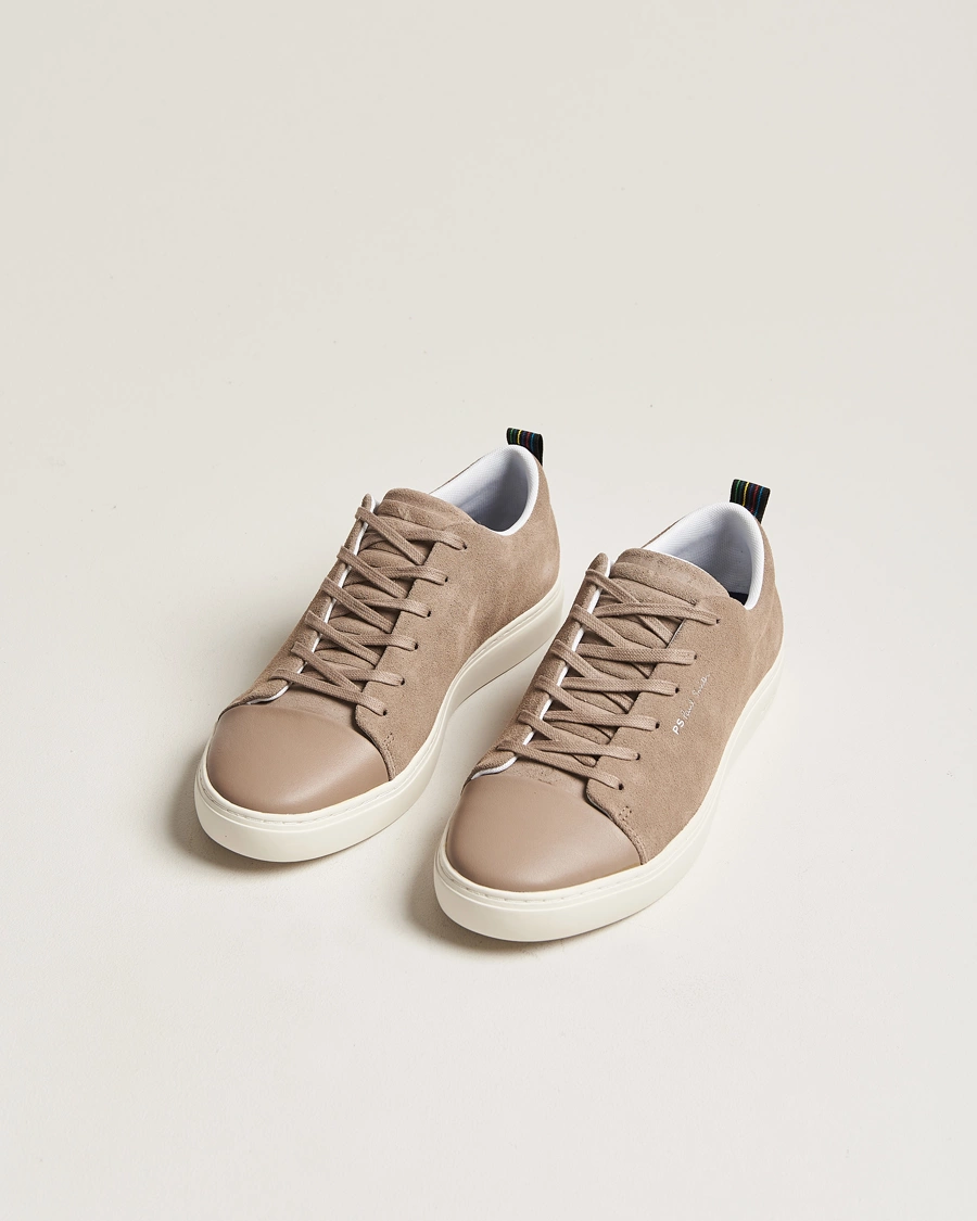 Mies |  | PS Paul Smith | Lee Cap Toe Suede Sneaker Taupe