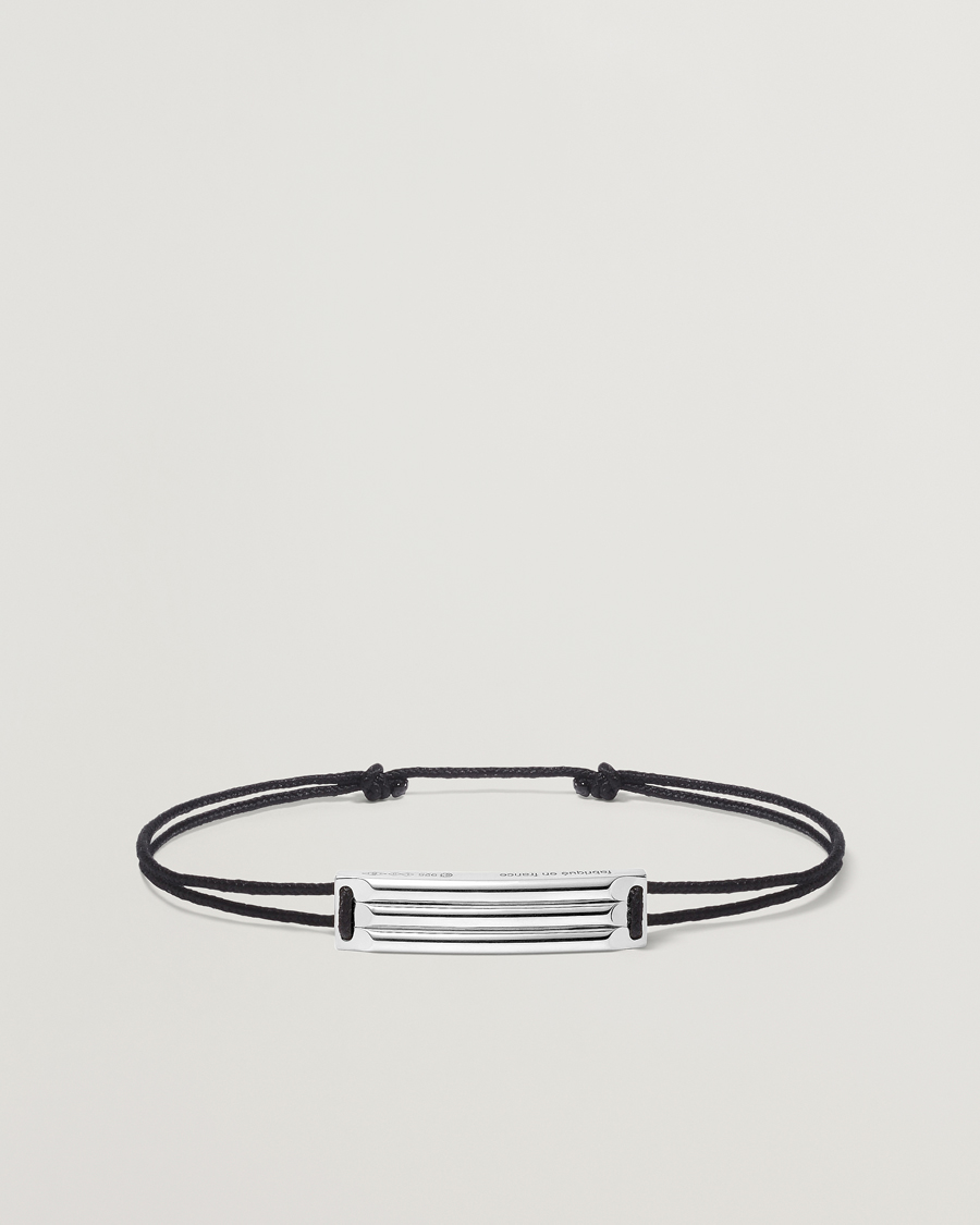Miehet |  | LE GRAMME | Godron Cord Bracelet Black/Sterling Silver